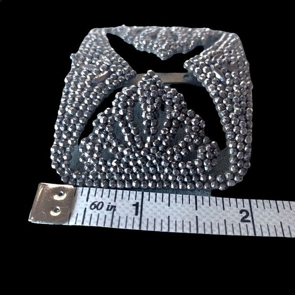 French Victorian antique silver steel buckle